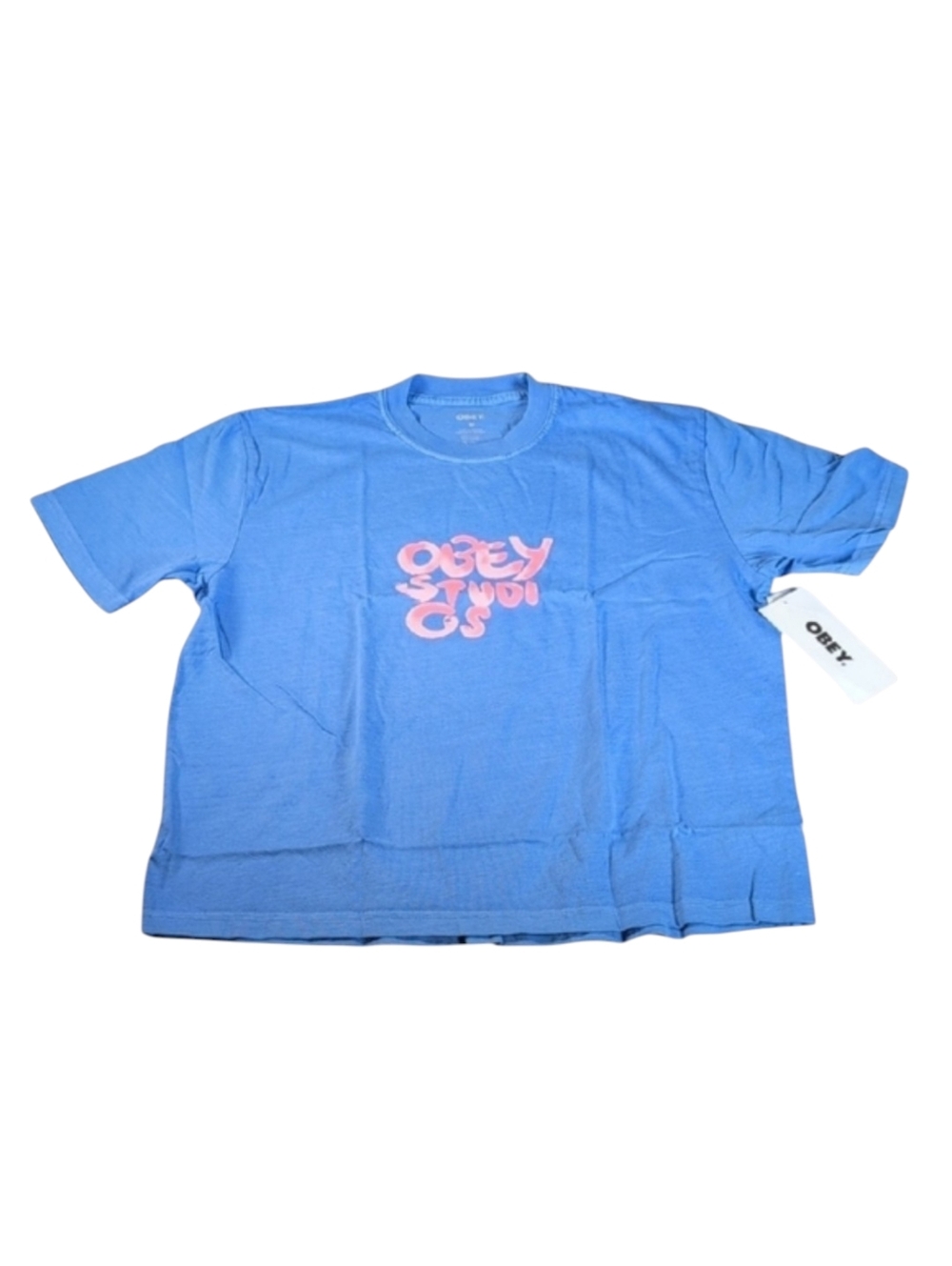 Obey Blue & Pink Studio Spray T-Shirt Size Medium